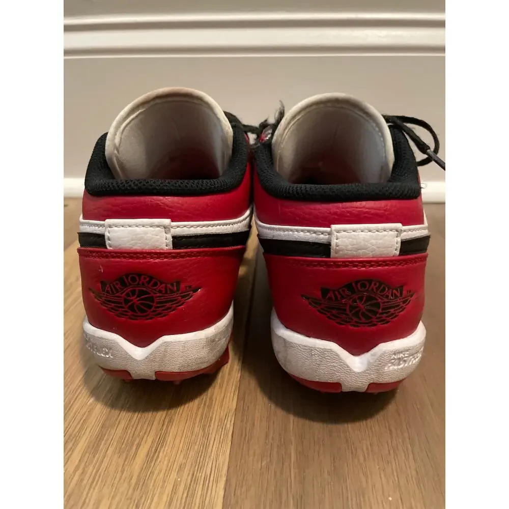 Nike Jordan 1 Low Chicago Football Cleats Youth 5.5 White Red Black